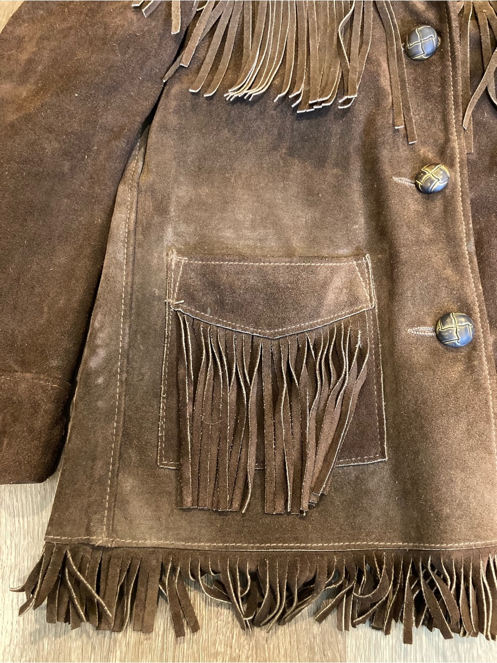 Vintage Schott Bros. Rancher Fringe Suede Jacket Size 14 1970s Western Cowgirl - Picture 7 of 16